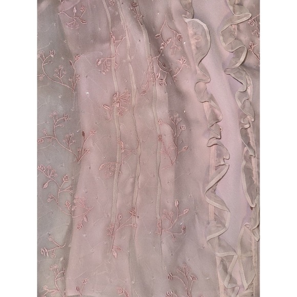 ICE New Silk Top Sz L Beaded Sheer Sparkle Fairy Coquette Pink Layer - Picture 7 of 12